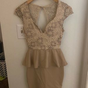 Tan lace dress